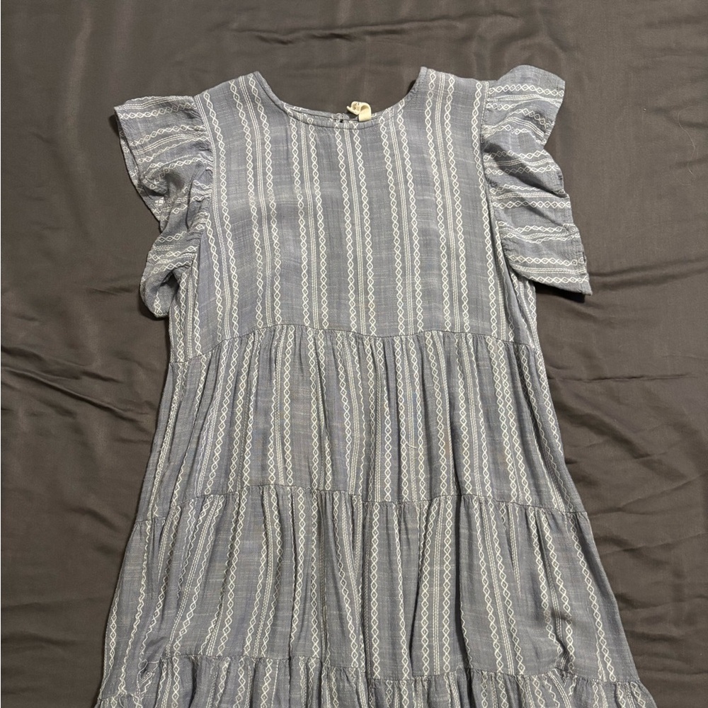 Adorable Blue Striped Kids Dress